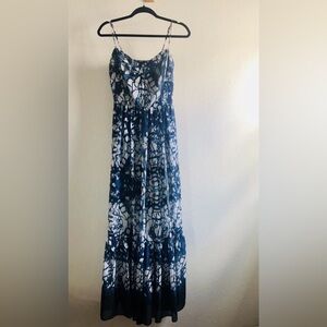Betsey Johnson Blue and White Maxi Dress
